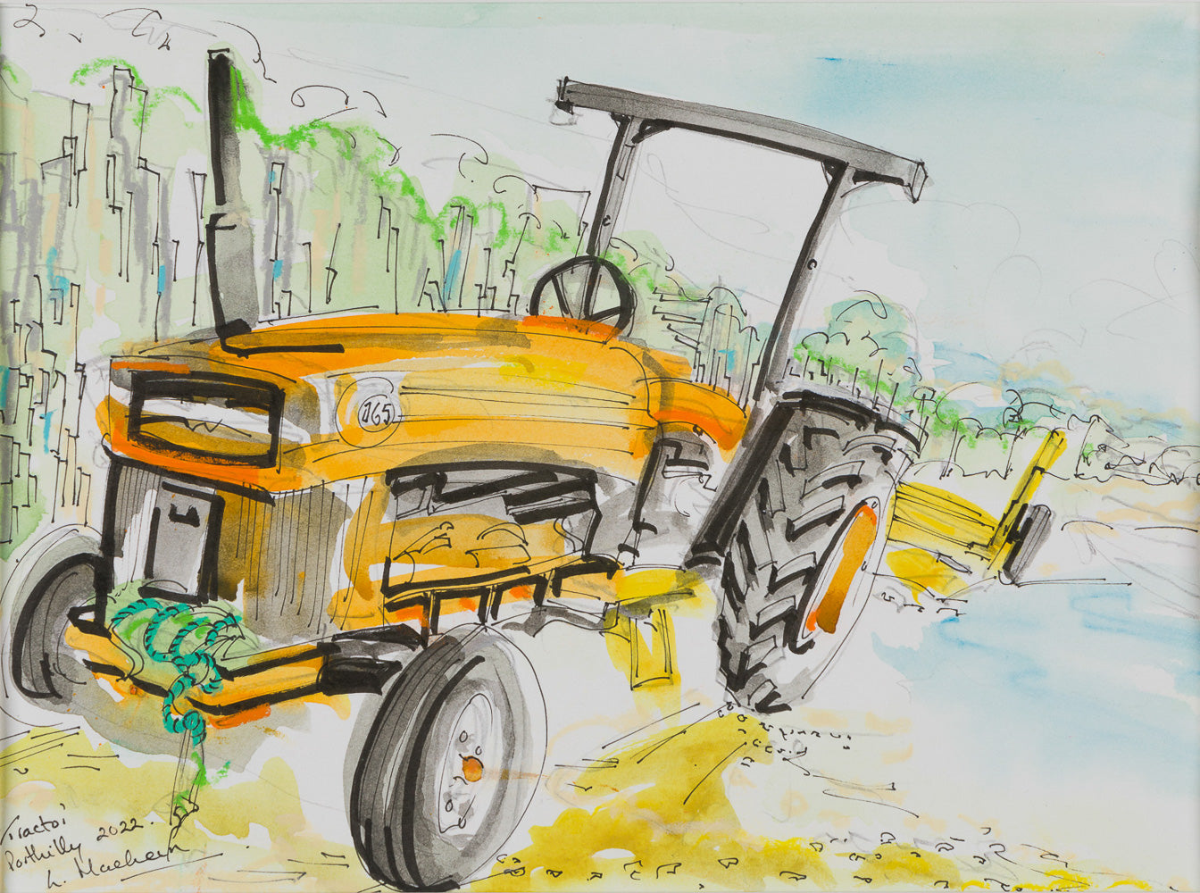 Porthilly Tractor Print